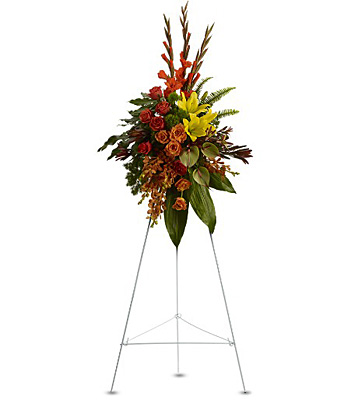 Tropical Tribute Spray from Forever Flowers, flower delivery in St. Thomas, VI